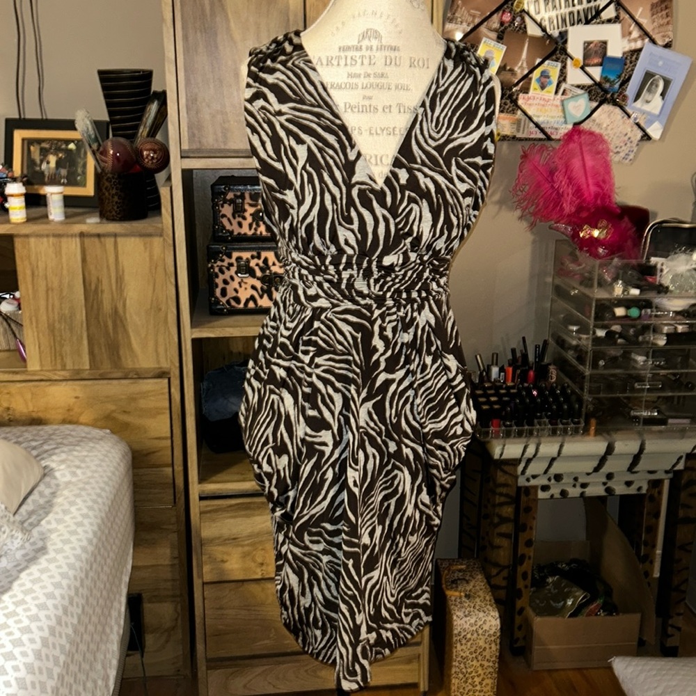 IZ Byer Animal Print Stretch Dress - XL